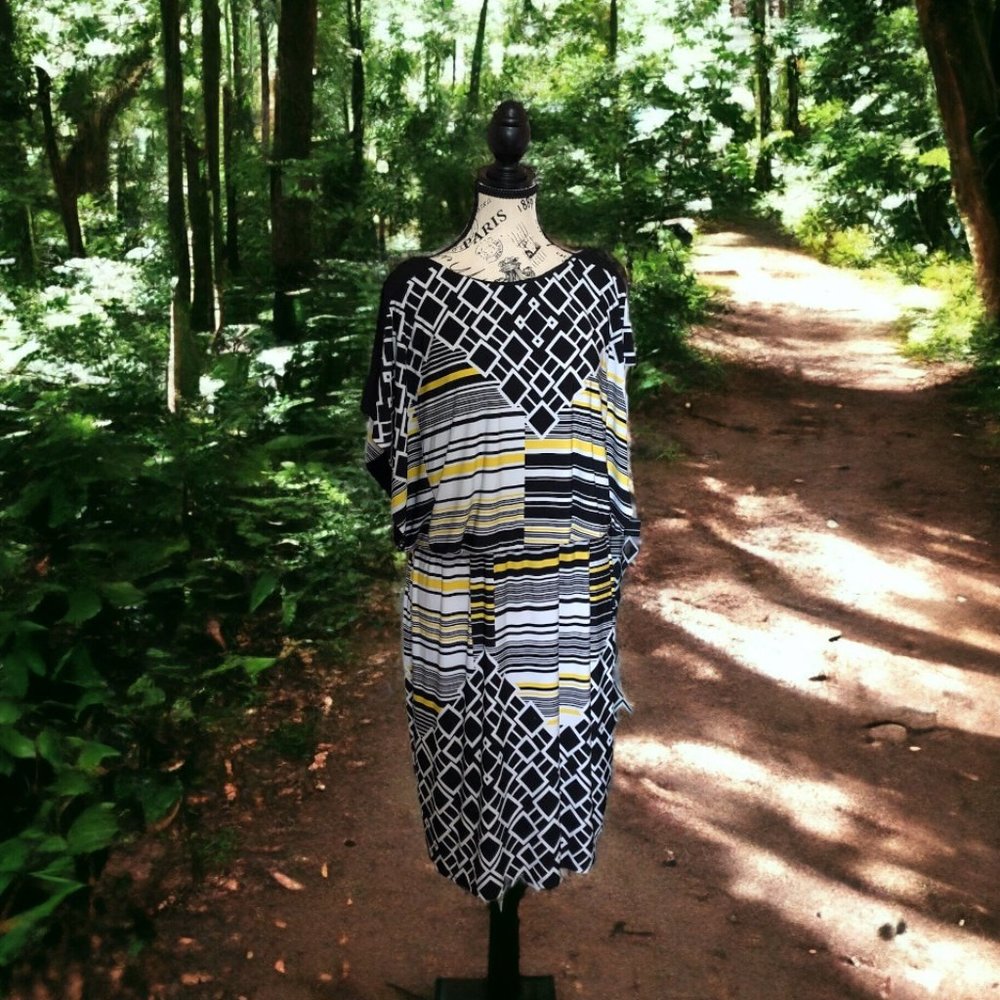 Chaya Split Sleeve Geometric Dress Size 14